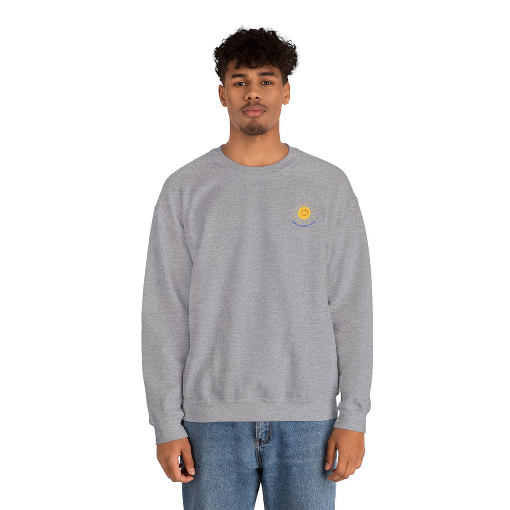 Happy Sweatshirt with Encouraging Sentiment for the Upcoming Year - Available in Blue, White, and Grey | Sizes S - 2XL
