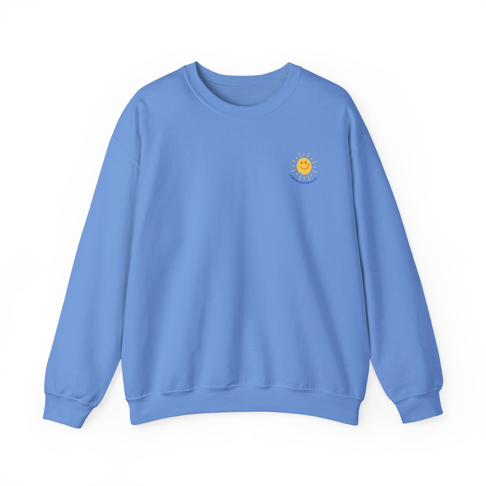 Happy Sweatshirt with Encouraging Sentiment for the Upcoming Year - Available in Blue, White, and Grey | Sizes S - 2XL