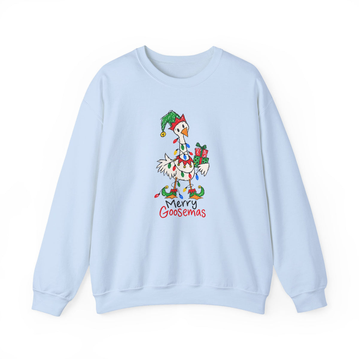 Merry Goosemas Christmas Goose Adult Crewneck Sweatshirt