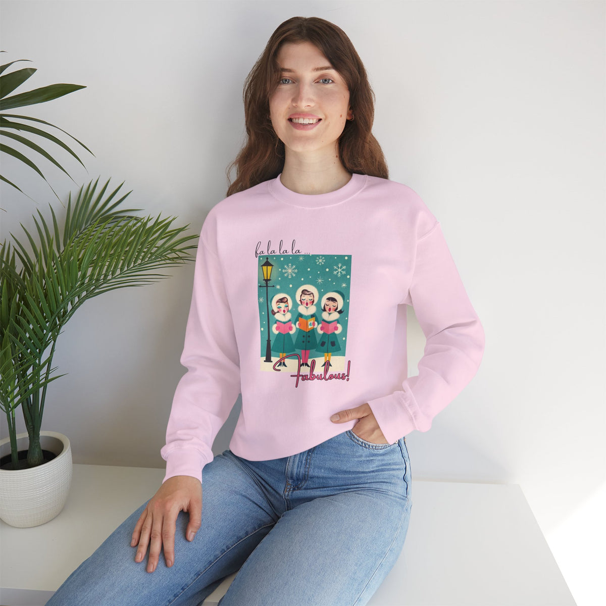 Fa La La La Fabulous Carolers Adult Crewneck Sweatshirt