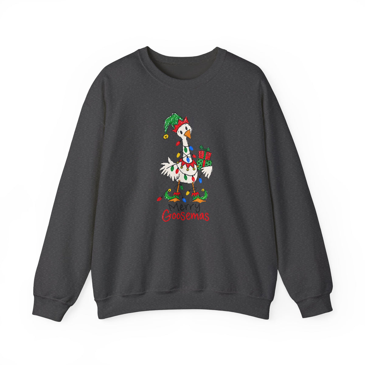 Merry Goosemas Christmas Goose Adult Crewneck Sweatshirt
