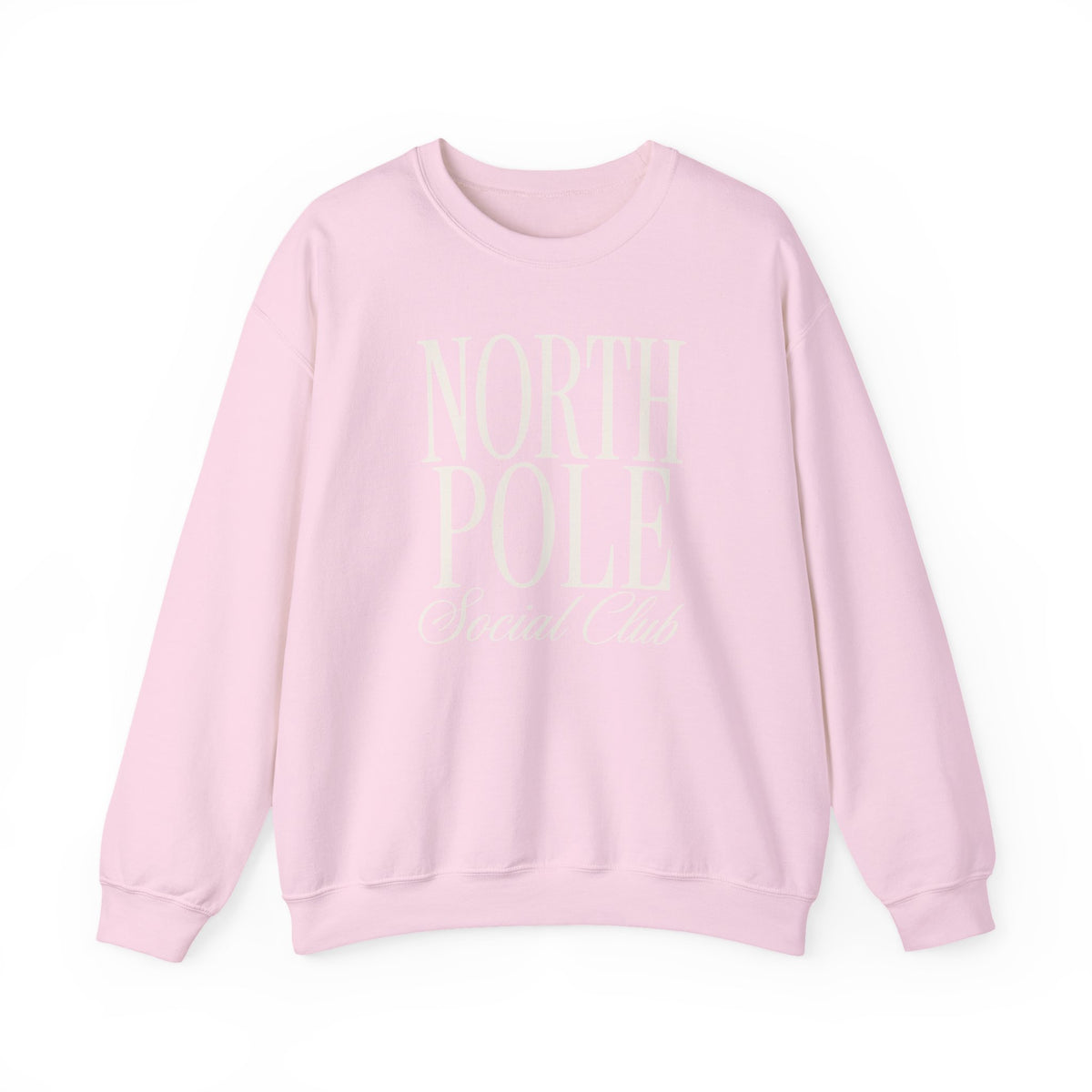 North Pole Social Club Adult Crewneck Sweatshirt — White Print