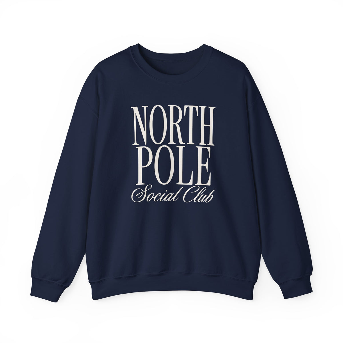 North Pole Social Club Adult Crewneck Sweatshirt — White Print