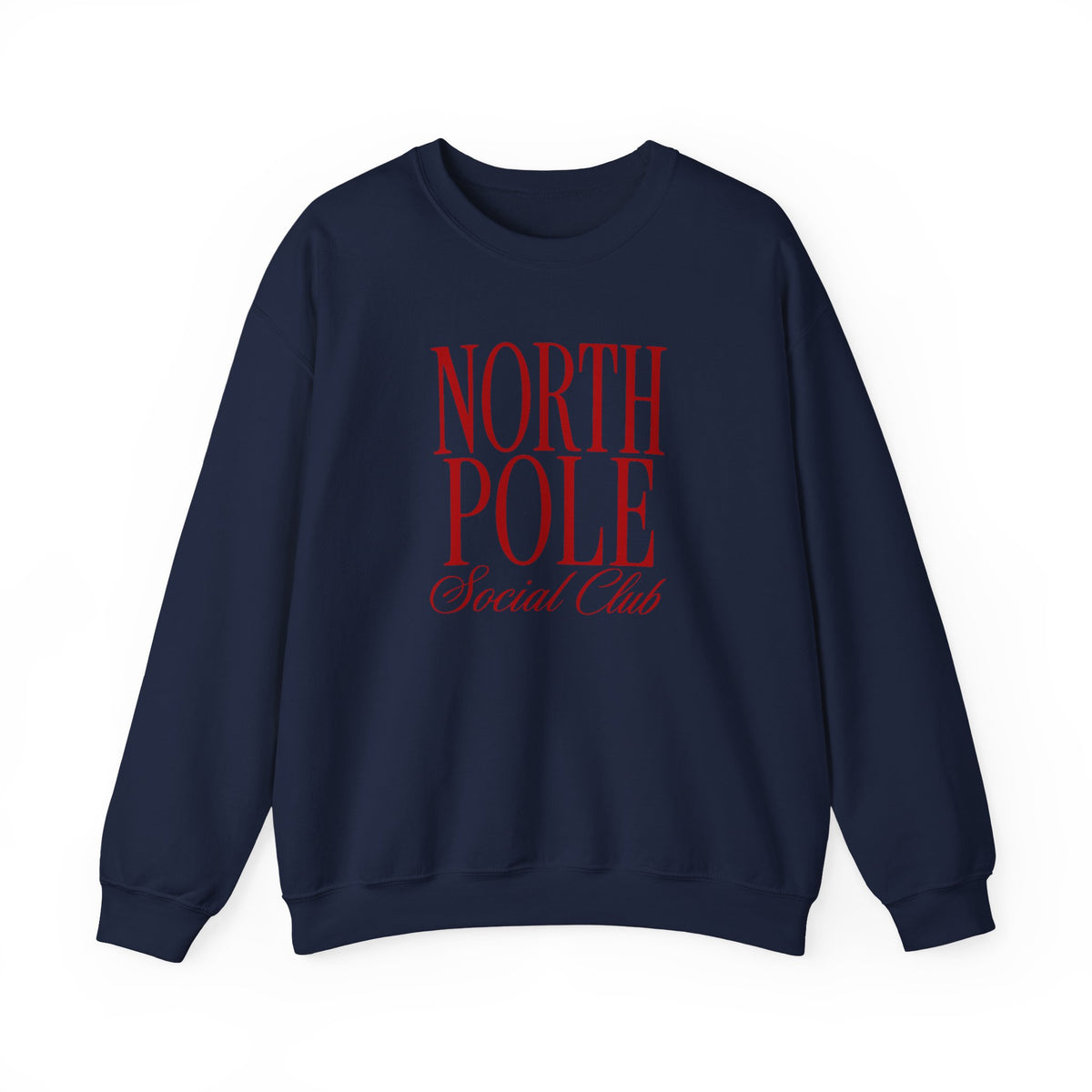 North Pole Social Club Adult Crewneck Sweatshirt — Red Print