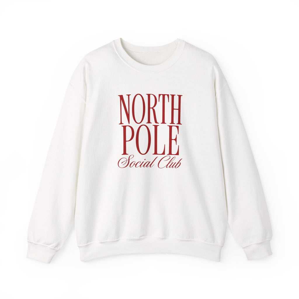 North Pole Social Club Adult Crewneck Sweatshirt — Red Print