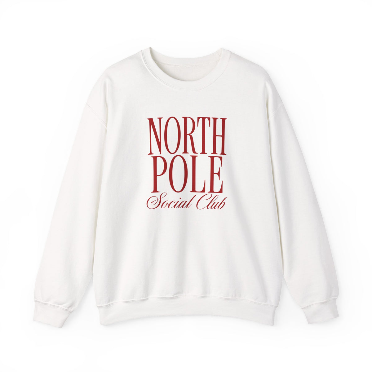 North Pole Social Club Adult Crewneck Sweatshirt — Red Print