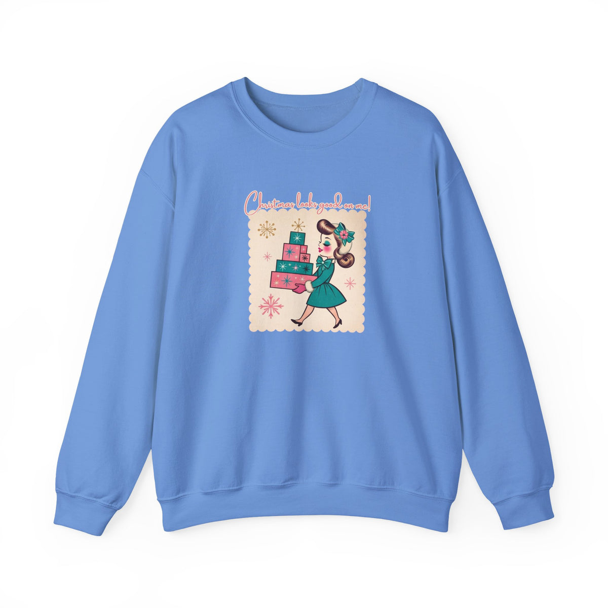 Christmas Looks Good on Me Adult Crewneck Sweatshirt