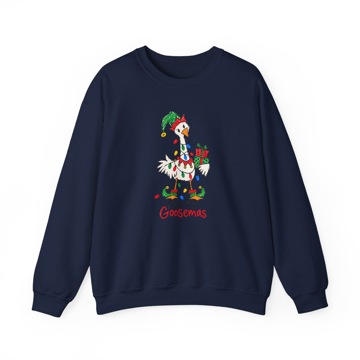 Merry Goosemas Christmas Goose Adult Crewneck Sweatshirt