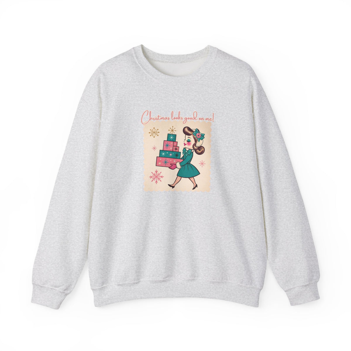 Christmas Looks Good on Me Adult Crewneck Sweatshirt