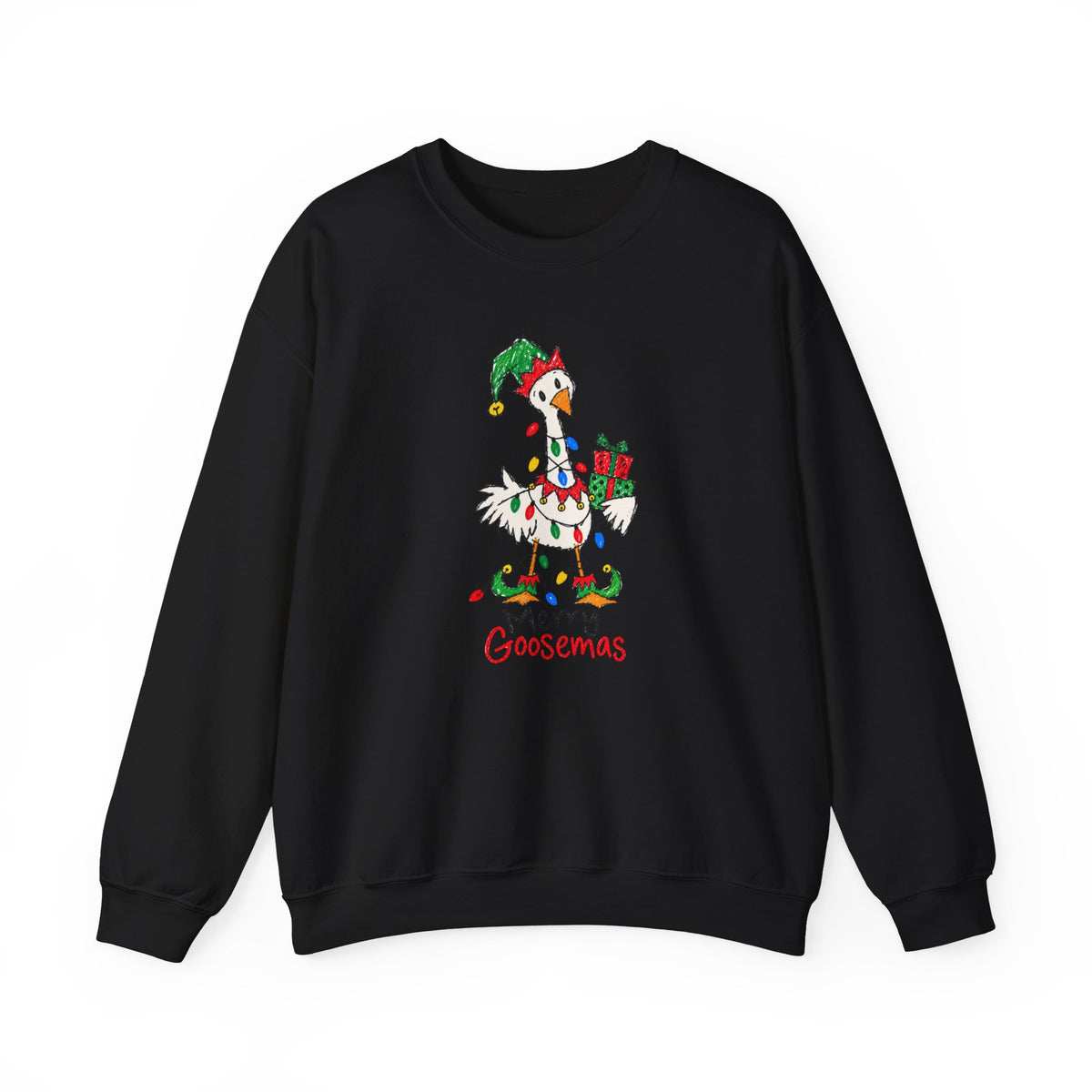 Merry Goosemas Christmas Goose Adult Crewneck Sweatshirt