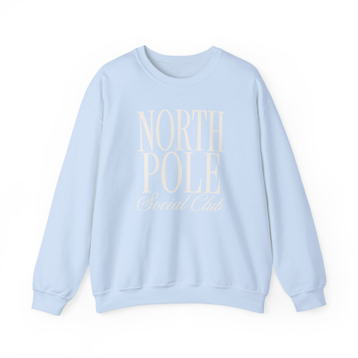 North Pole Social Club Adult Crewneck Sweatshirt — White Print