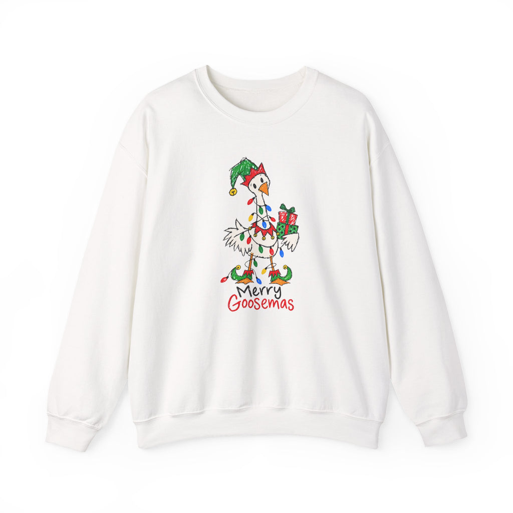 Merry Goosemas Christmas Goose Adult Crewneck Sweatshirt