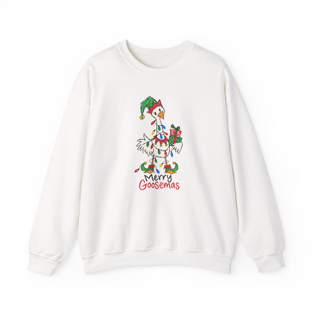 Merry Goosemas Christmas Goose Adult Crewneck Sweatshirt