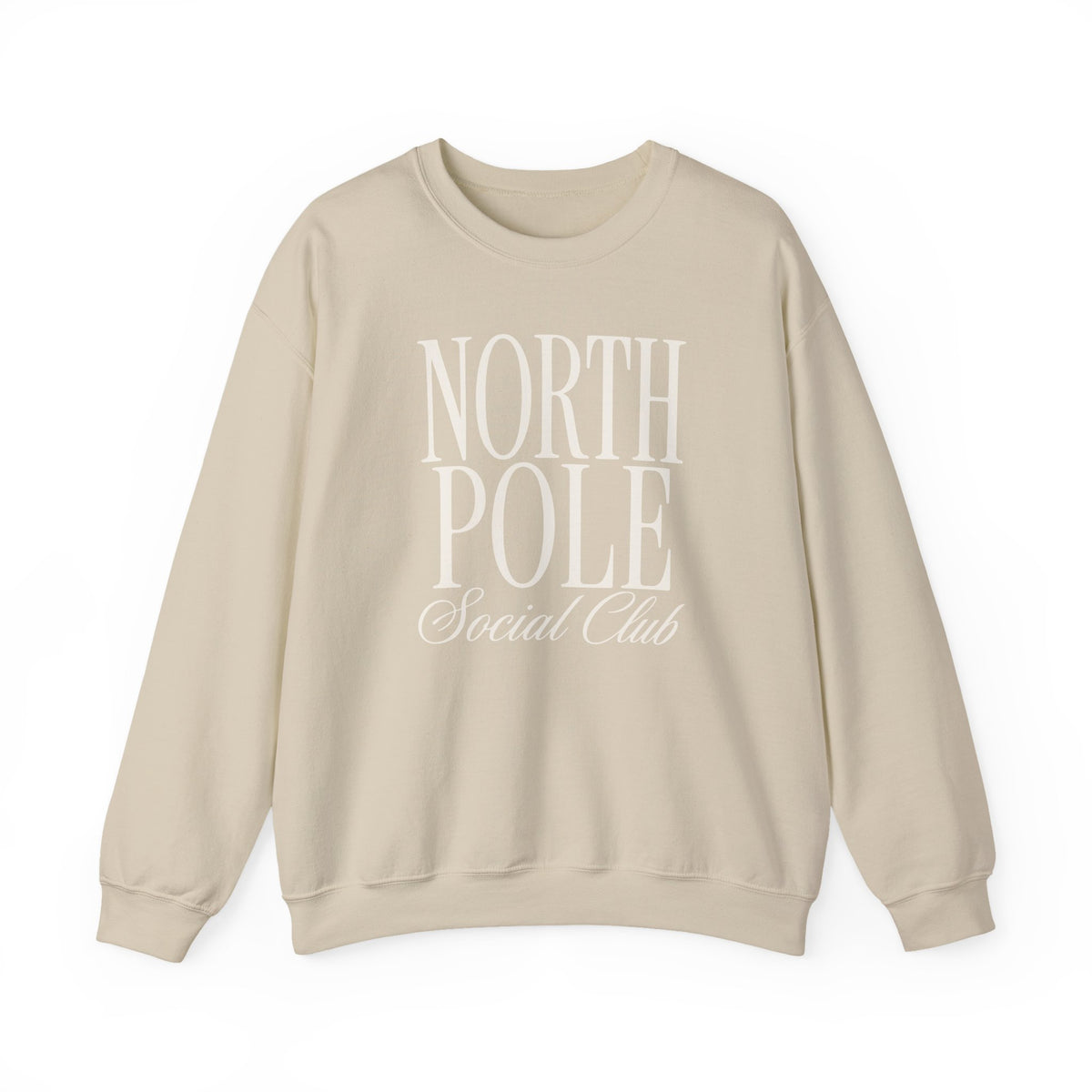 North Pole Social Club Adult Crewneck Sweatshirt — White Print