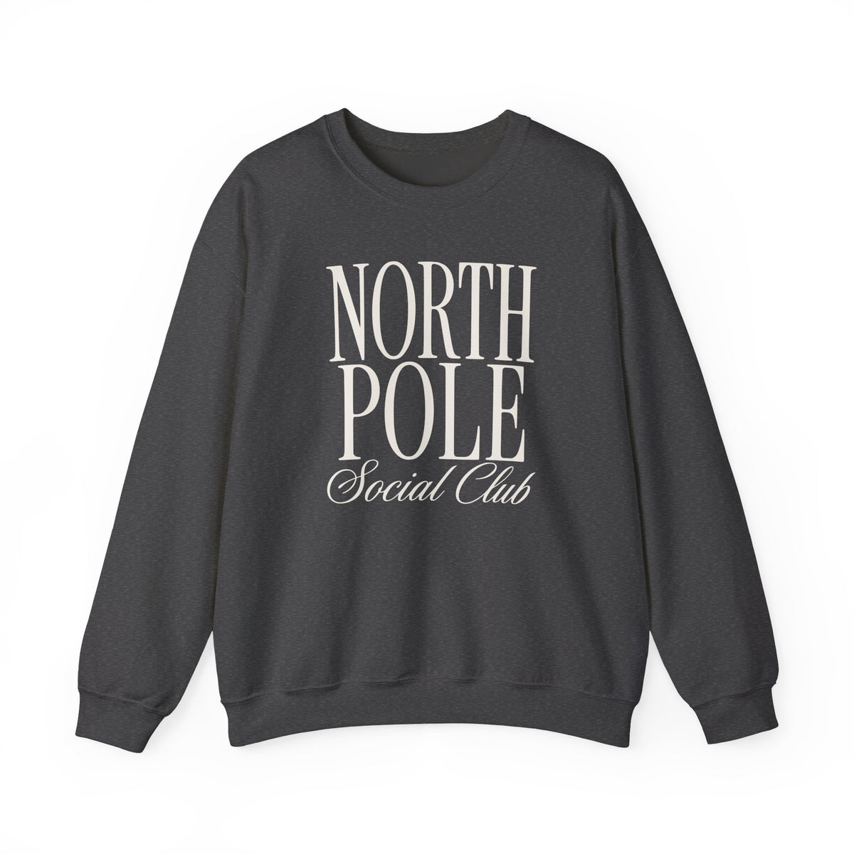 North Pole Social Club Adult Crewneck Sweatshirt — White Print