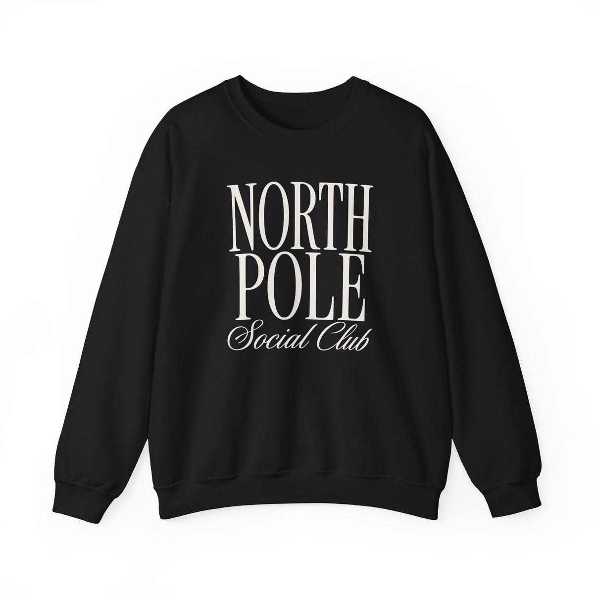North Pole Social Club Adult Crewneck Sweatshirt — White Print
