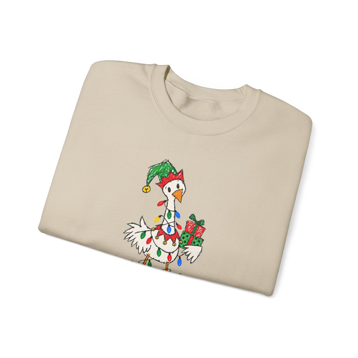 Merry Goosemas Christmas Goose Adult Crewneck Sweatshirt