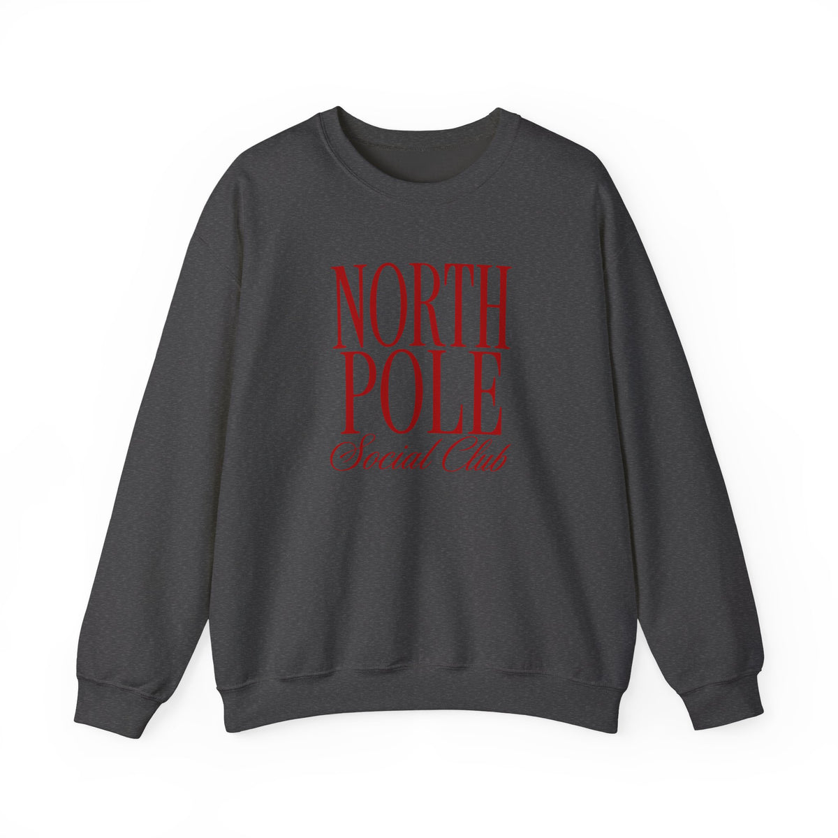 North Pole Social Club Adult Crewneck Sweatshirt — Red Print