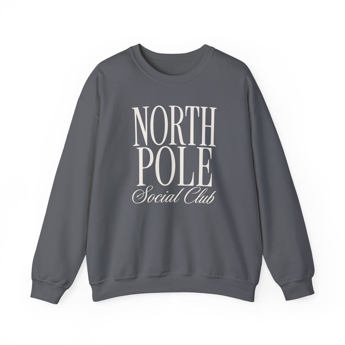 North Pole Social Club Adult Crewneck Sweatshirt — White Print