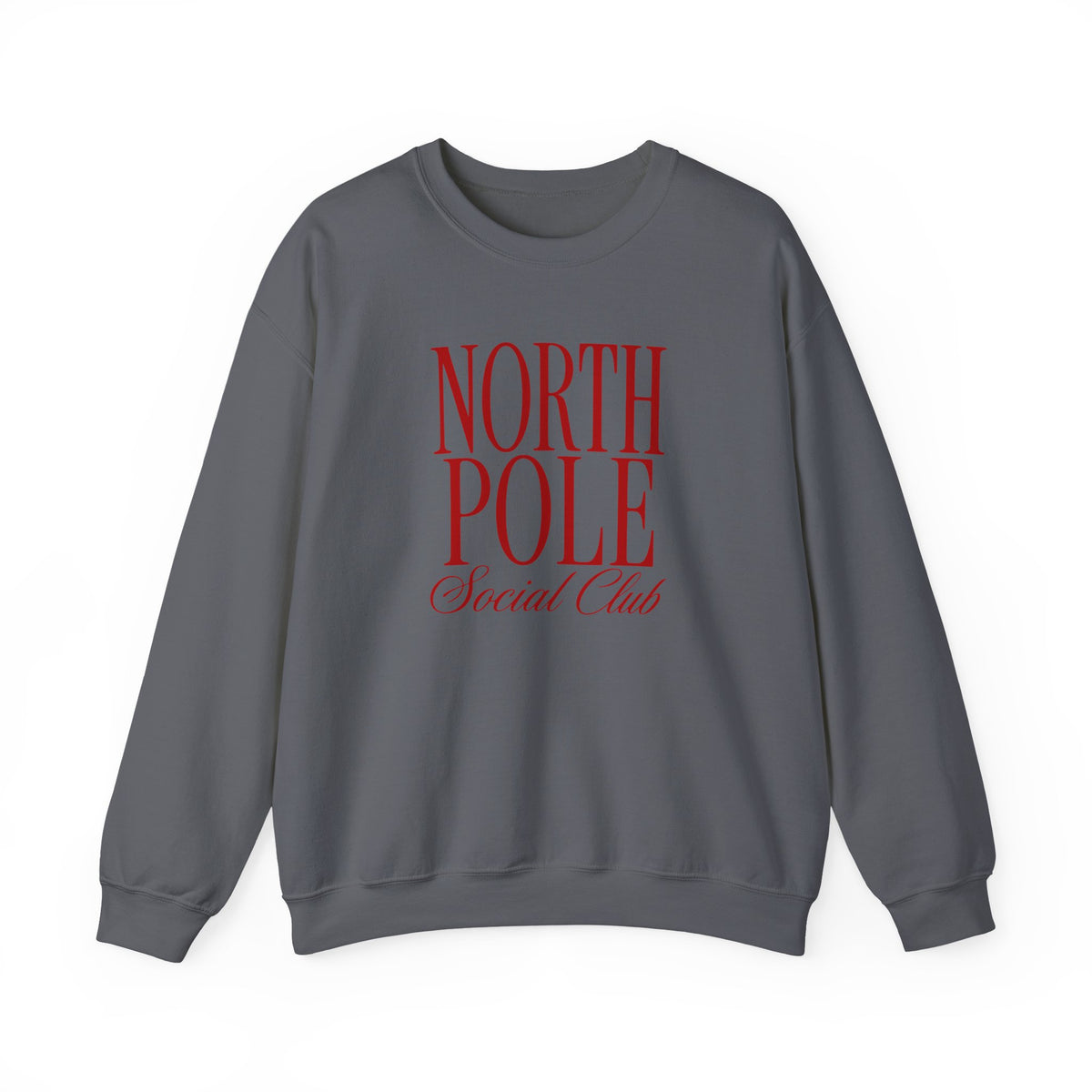 North Pole Social Club Adult Crewneck Sweatshirt — Red Print