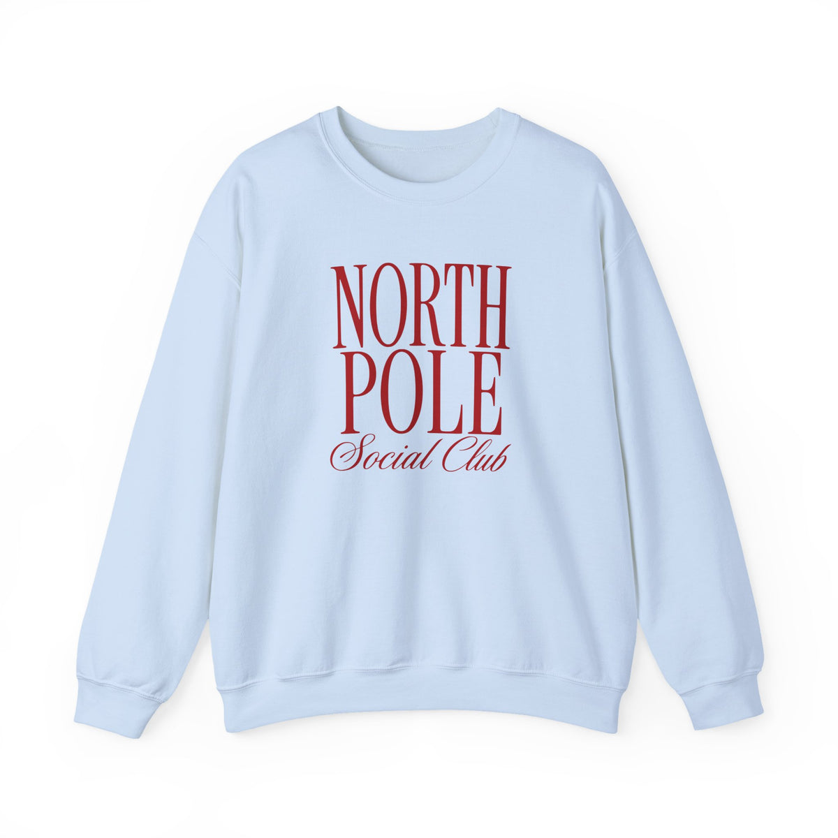 North Pole Social Club Adult Crewneck Sweatshirt — Red Print