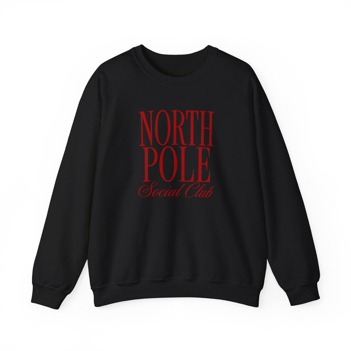 North Pole Social Club Adult Crewneck Sweatshirt — Red Print