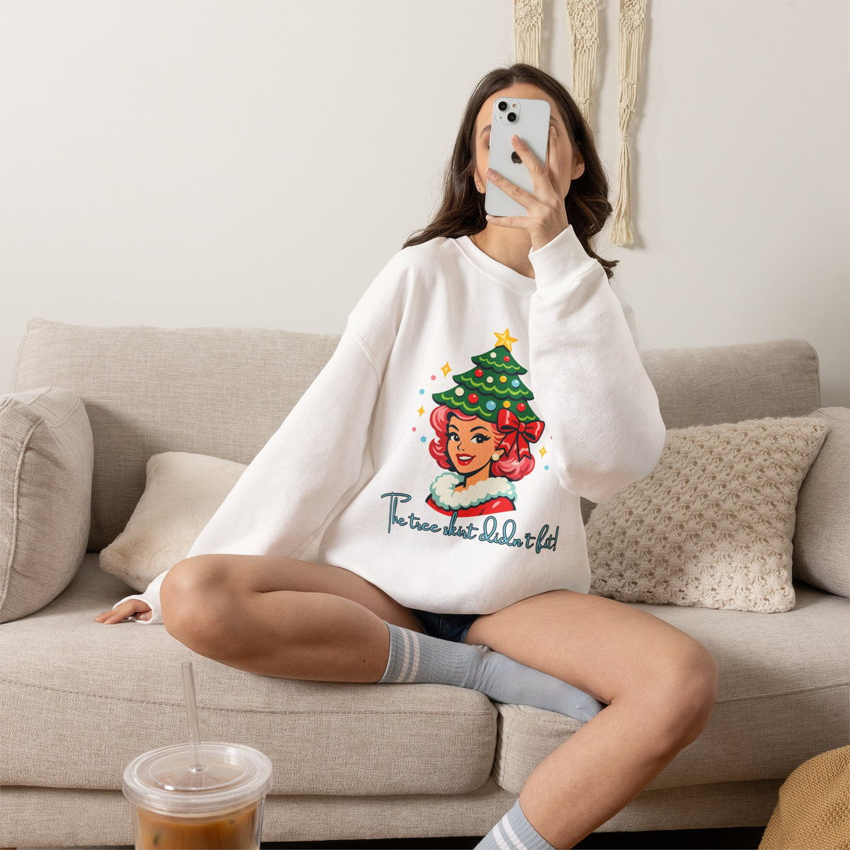 The Tree Skirt Didn’t Fit Funny Christmas Crewneck Sweatshirt